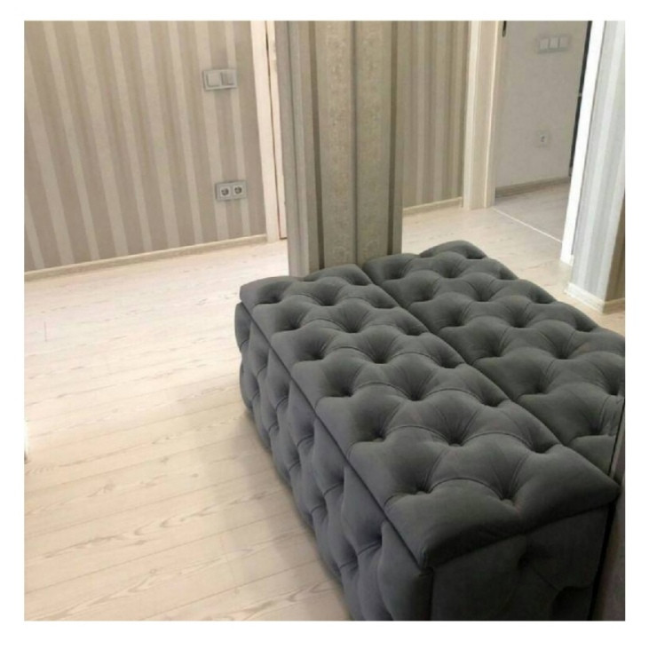 پاف باکس دار طرح لمسه جنس پارچه مخمل