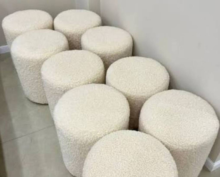 پاف گرد جنس پارچه تدی