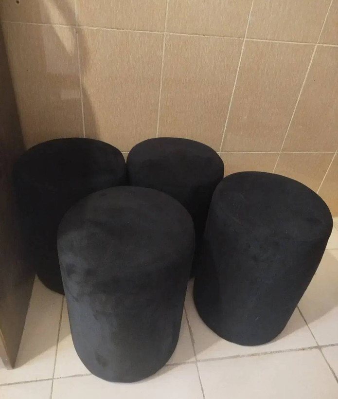 پاف گرد جنس پارچه مخمل درجه یک