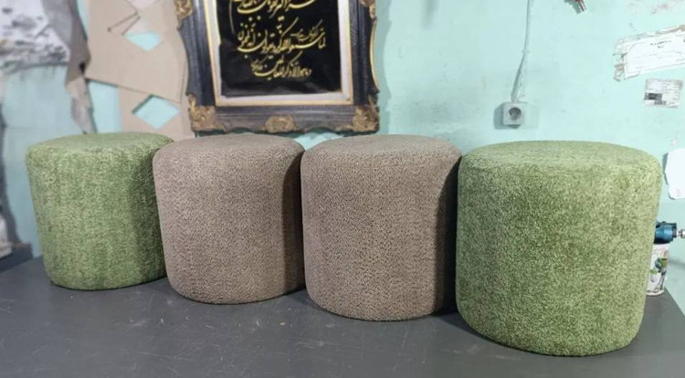 پاف گرد جنس پارچه تدی