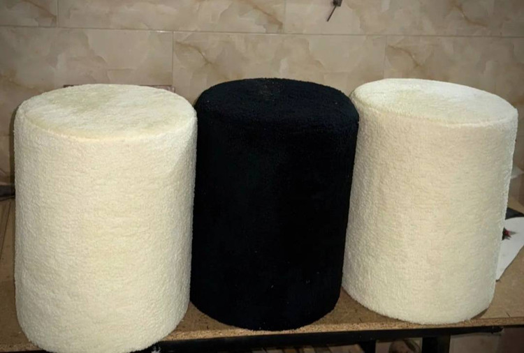 پاف گرد جنس پارچه مخمل درجه یک
