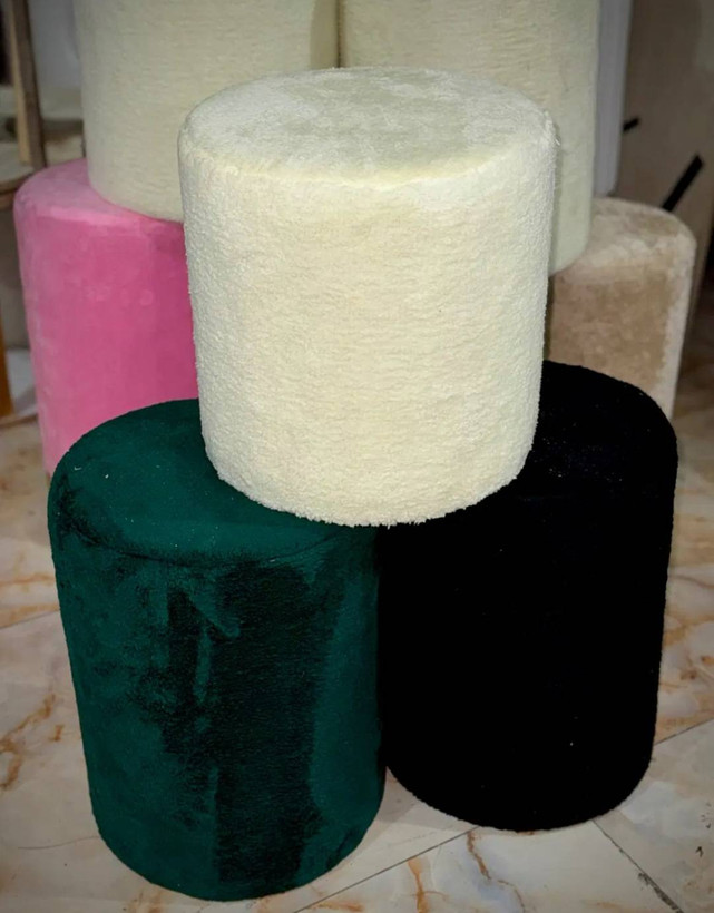 پاف گرد جنس پارچه مخمل درجه یک