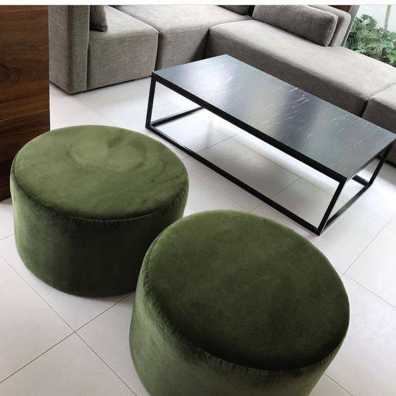 پاف گرد جنس پارچه مخمل درجه یک