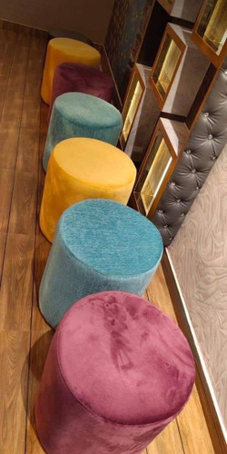 پاف گرد جنس پارچه مخمل درجه یک