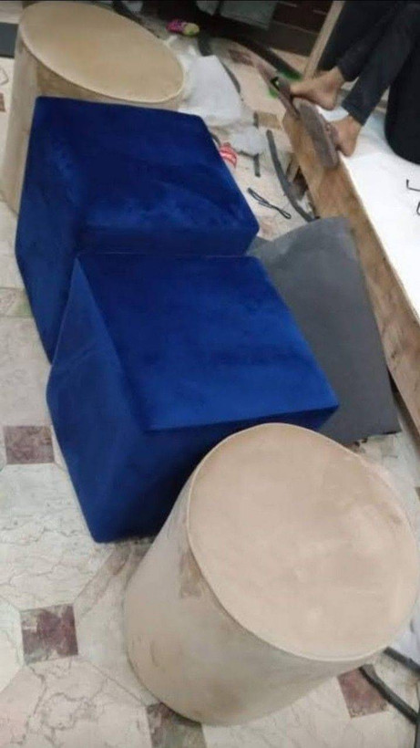 پاف مکعب جنس پارچه تدی
