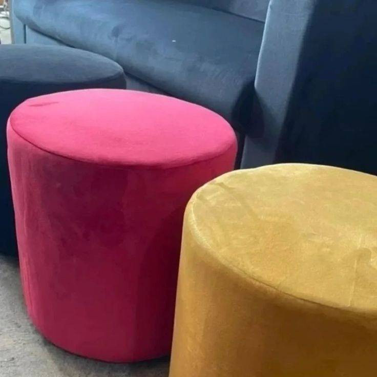 پاف گرد جنس پارچه مخمل درجه یک