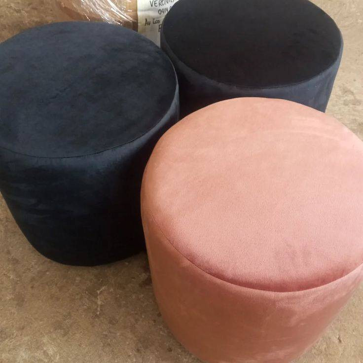 پاف گرد جنس پارچه مخمل درجه یک