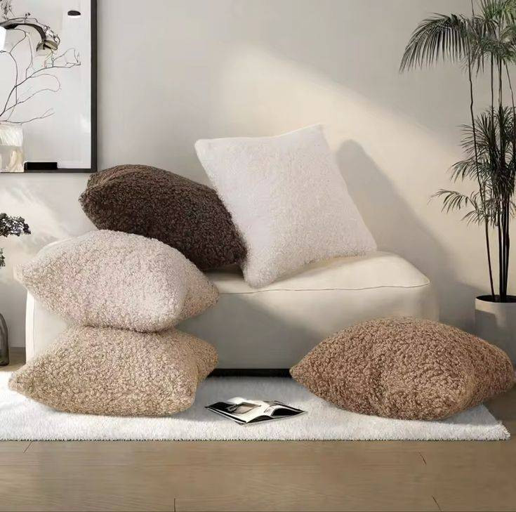 کوسن پر شده جنس پارچه تدی مجموعه ۳عددی