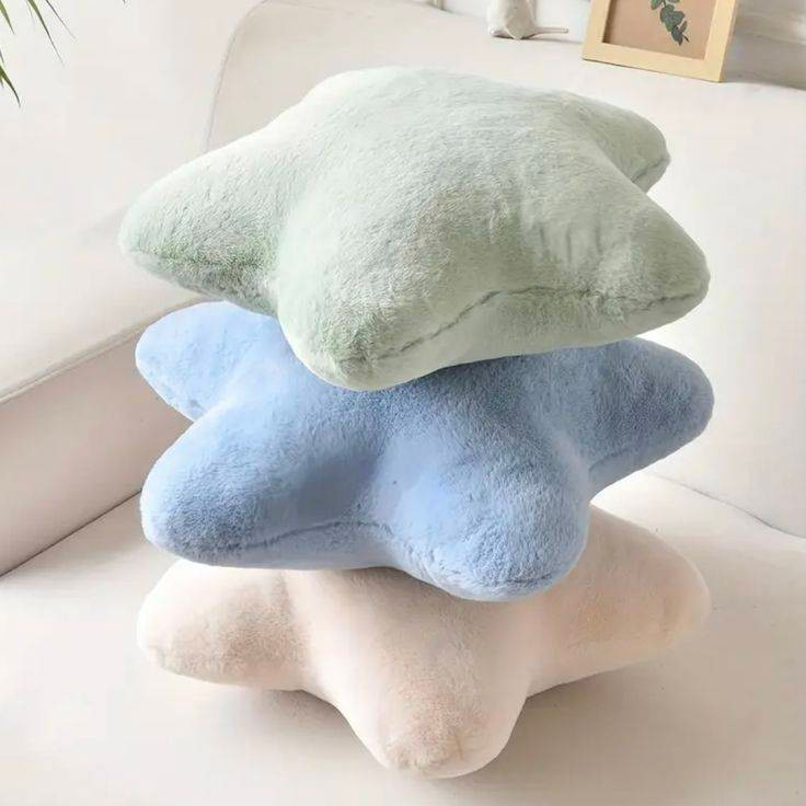 کوسن طرح ستاره جنس پارچه تدی مجموعه ۳عددی