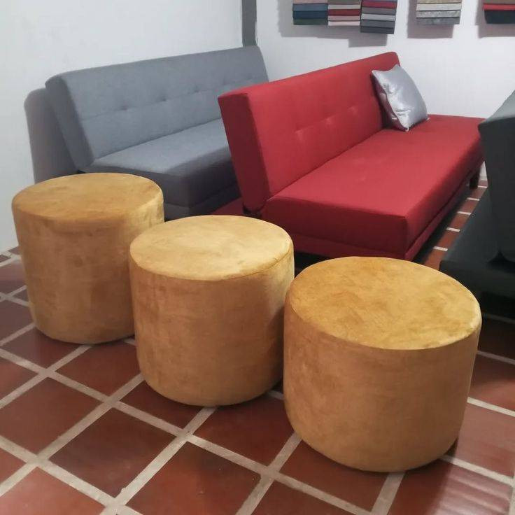 پاف گرد جنس پارچه مخمل درجه یک
